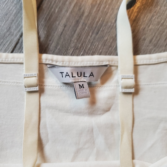 Talula Aritzia White Fitted Lace Spaghetti Strap Tank Top/Camisole, Size Medium - Picture 2 of 4